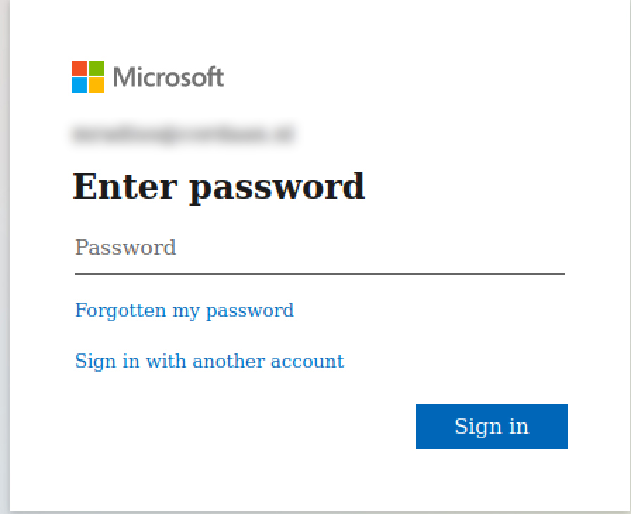 Impersonated Microsoft login page - Impersonation Campaigns