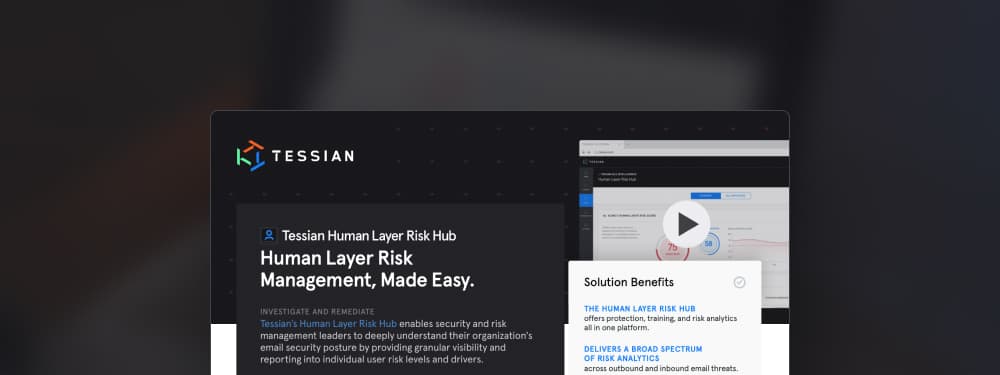 Tessian Risk Hub: Email Security and Risk Management Made Easy