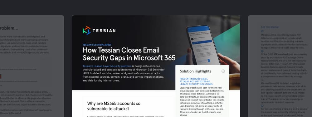 How Tessian Closes Email Security Gaps in Microsoft 365